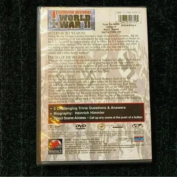 Unsolved Mysteries of WWII HITLER'S SECRET WEAPONS ENIGMA OF SWASTIKA HI… - Picture 2 of 5